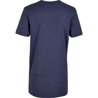 Boys blue marl longline t-shirt